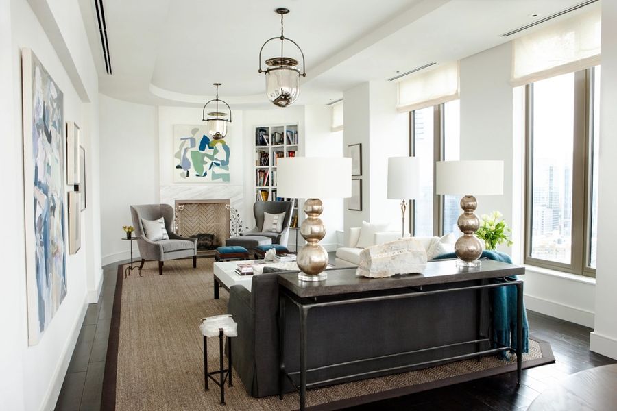 Elegant, well-designed living room in a managed rental property